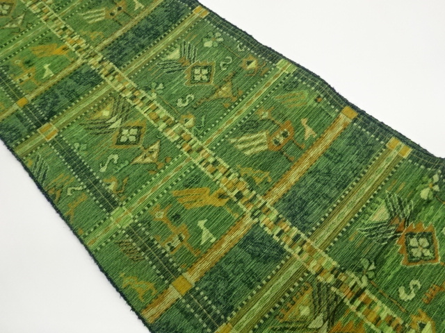 JAPANESE NAGOYA OBI / TSUMUGI / WOVEN GRID
